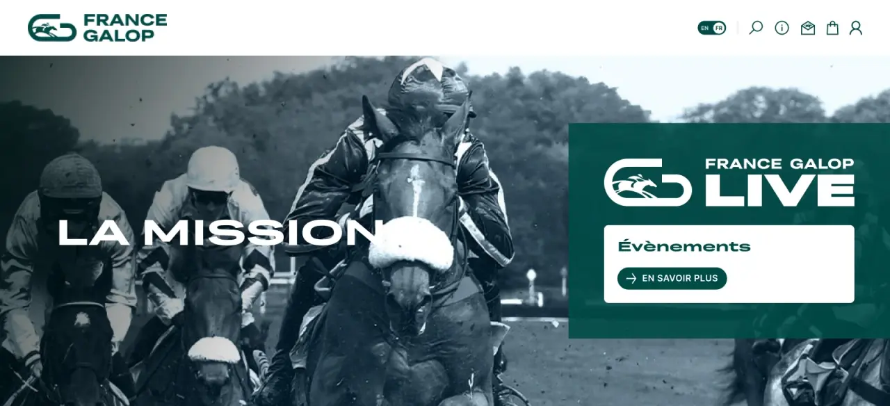 Aperçu du site internet pour France Galop Live