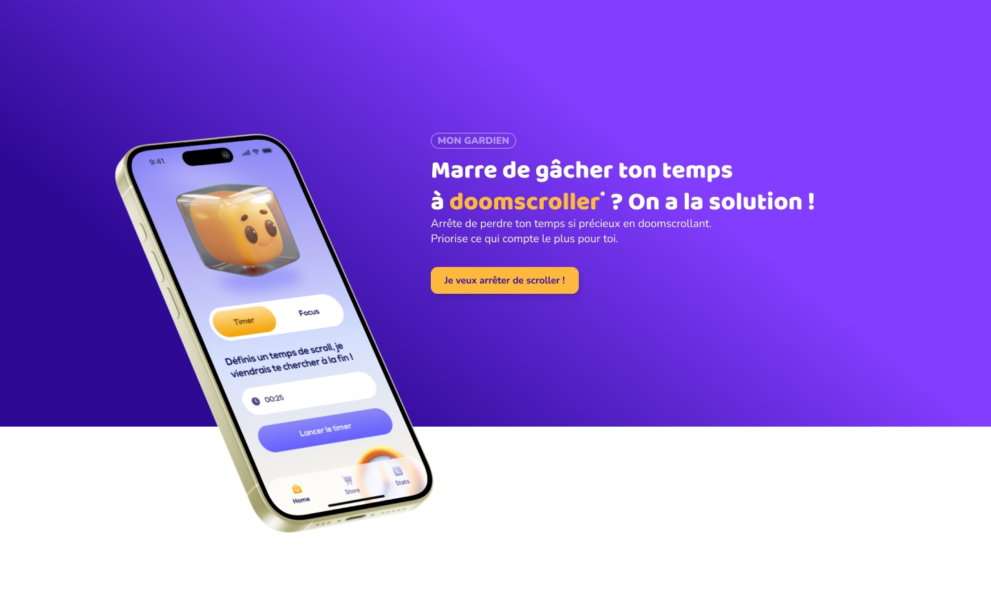 Aperçu du site internet pour Mon Gardien