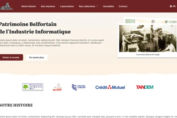 Aperçu du site internet pour PB2I