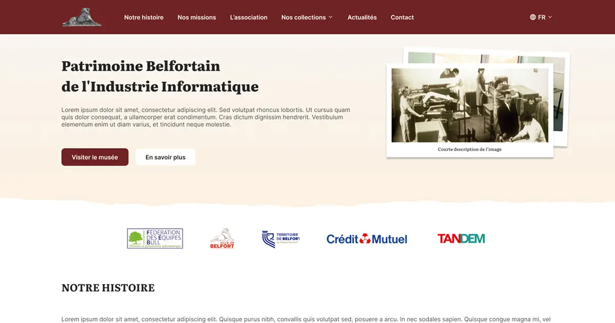 Aperçu du site internet pour PB2I