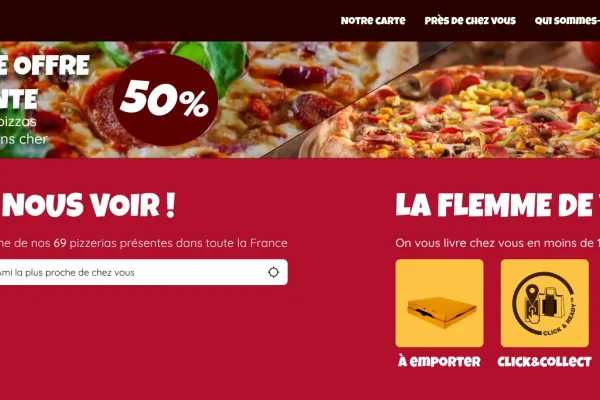 Aperçu du site internet pour Pizz'Ami
