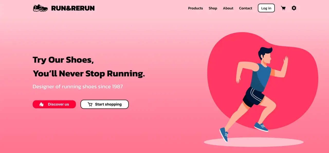 Aperçu du landing page pour Run&Rerun