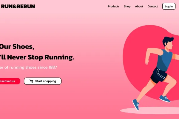 Aperçu du landing page pour Run&Rerun