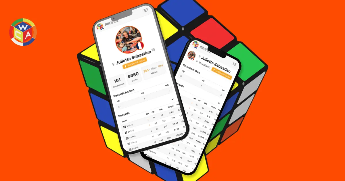 Aperçu du application pour WCA - World Cube Association