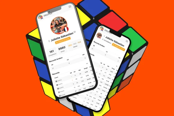 Aperçu du application pour WCA - World Cube Association