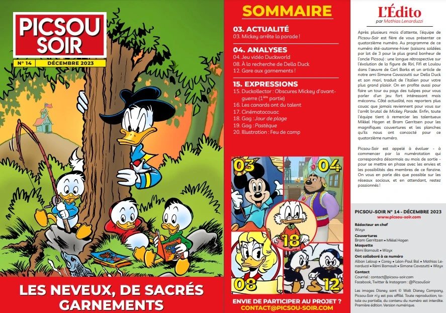 Maquette fanzine Picsou-Soir